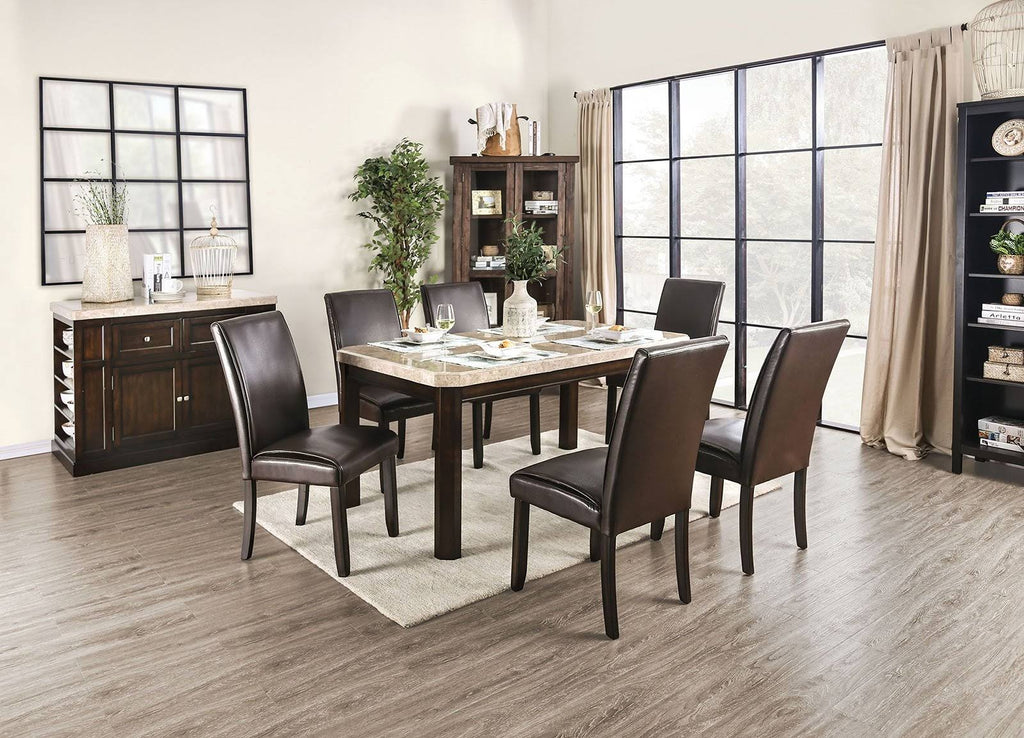 White Dark Walnut Dining Table V886965
