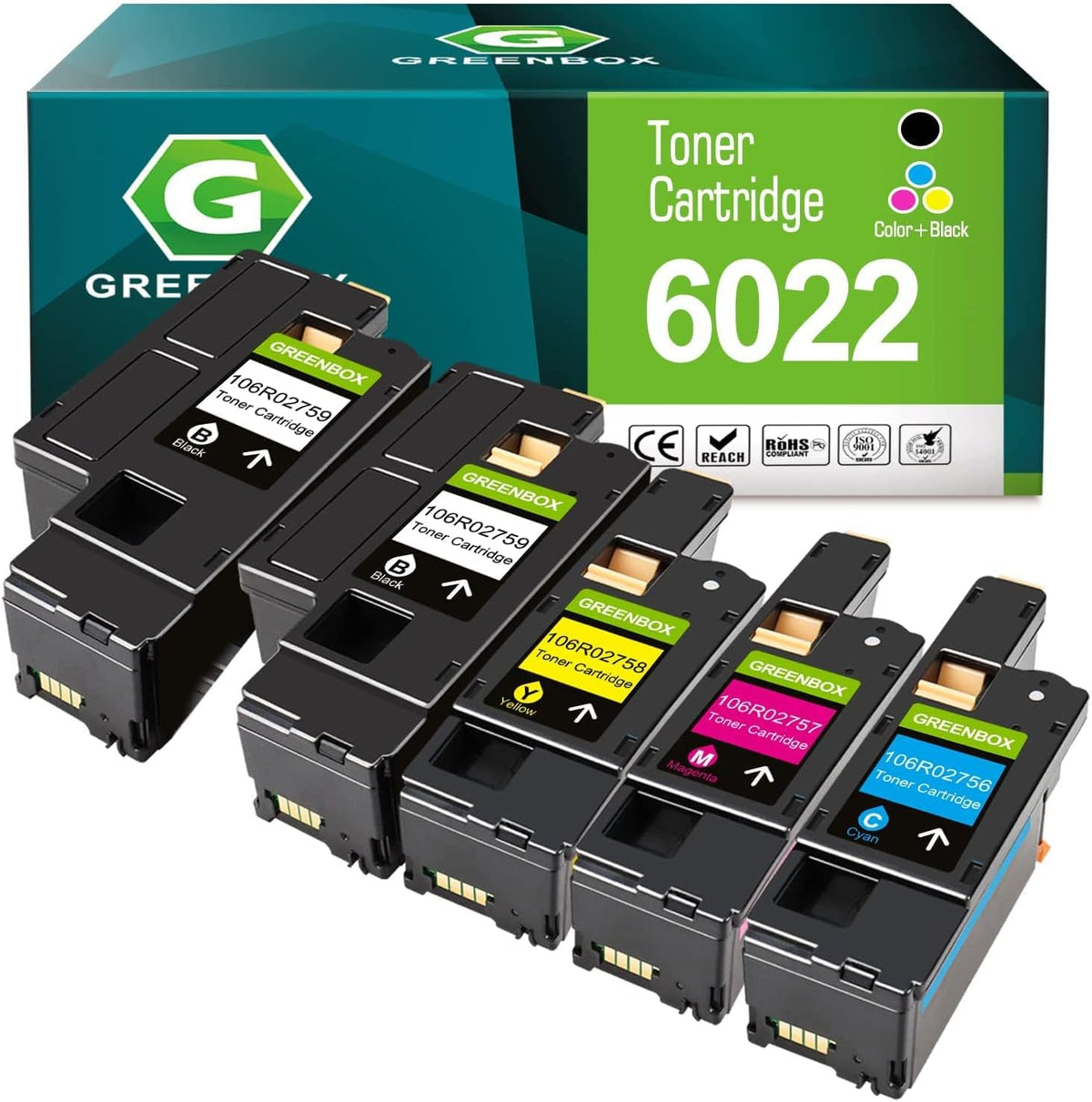 Remanufactured Toner Cartridge Replacement 2 Black 1 Cyan 1 Magenta 1 Yellow N766482
