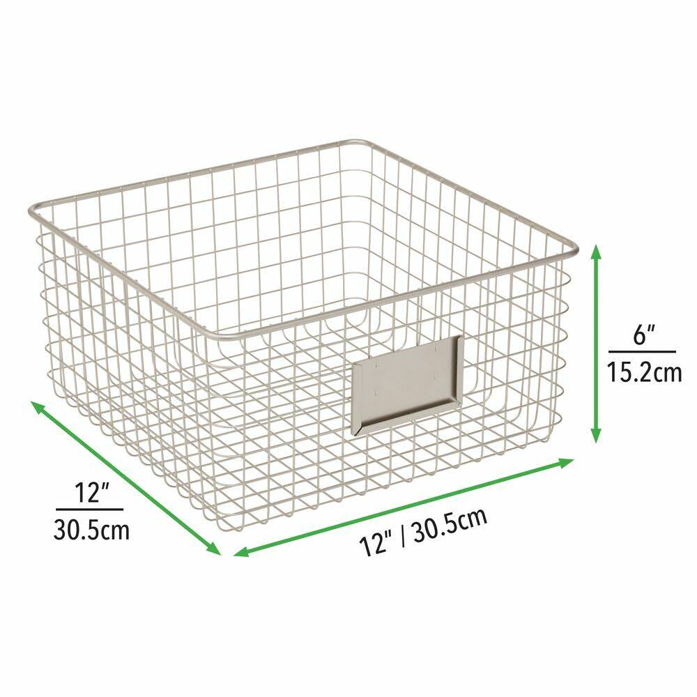 Metal Wire Food Organizer Storage Baskets with Label Slot P9604