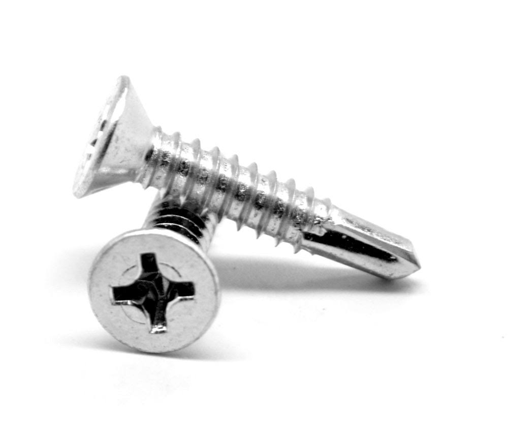 #12-14 x 5/8 Self Drilling Screw Phillips Flat Head Zinc Plated I8019
