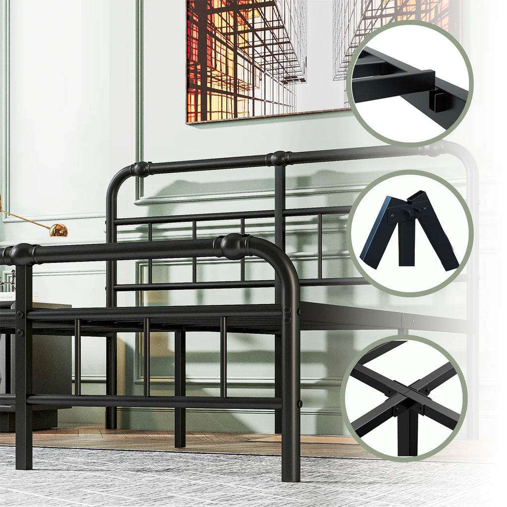 King Bed Frame with Headboard and Footboard X927805