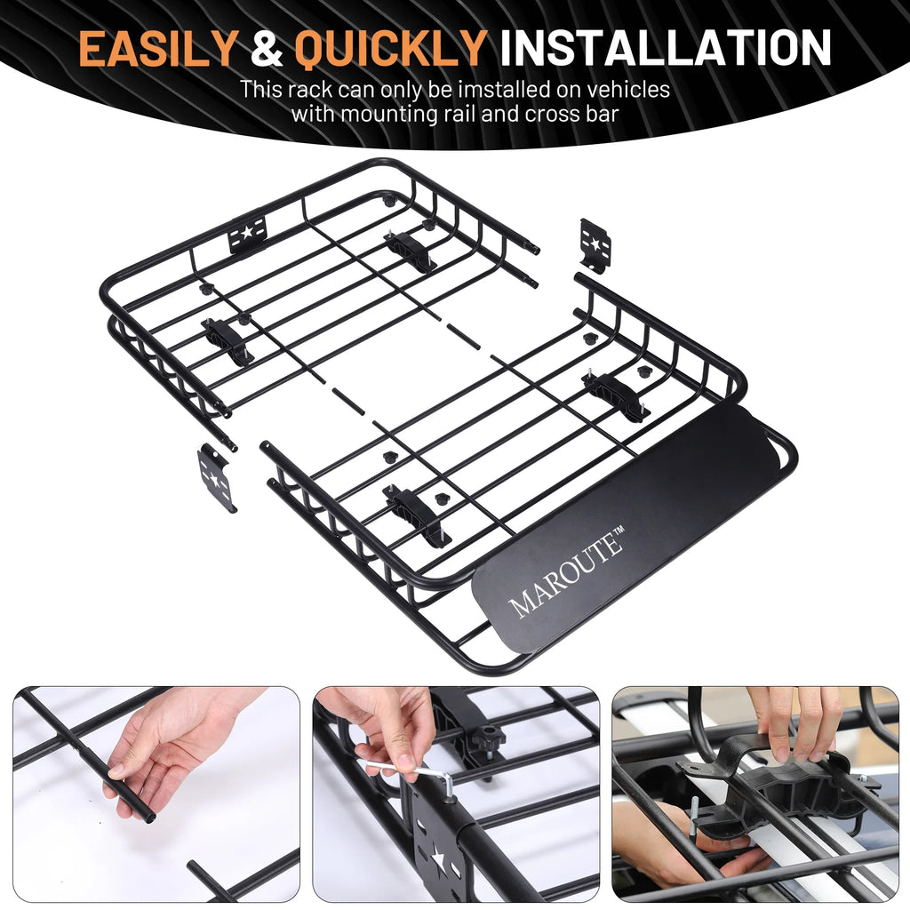 Roof Rack Carrier Basket Universal 51" X 36" X 5" Rooftop Cargo Carrier Basket T16474