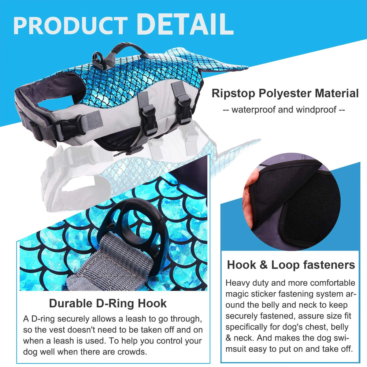 Reflective Dog Life Jacket with Rescue Handle A580170