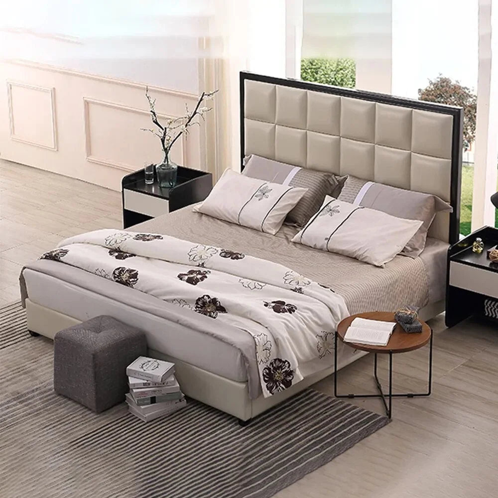 Genuine Leather Queen Size Bed Frame N32161