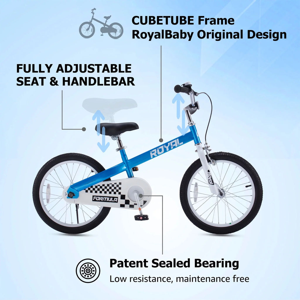 Blue Kids Bike with Training Wheels & Coaster Brake D723209