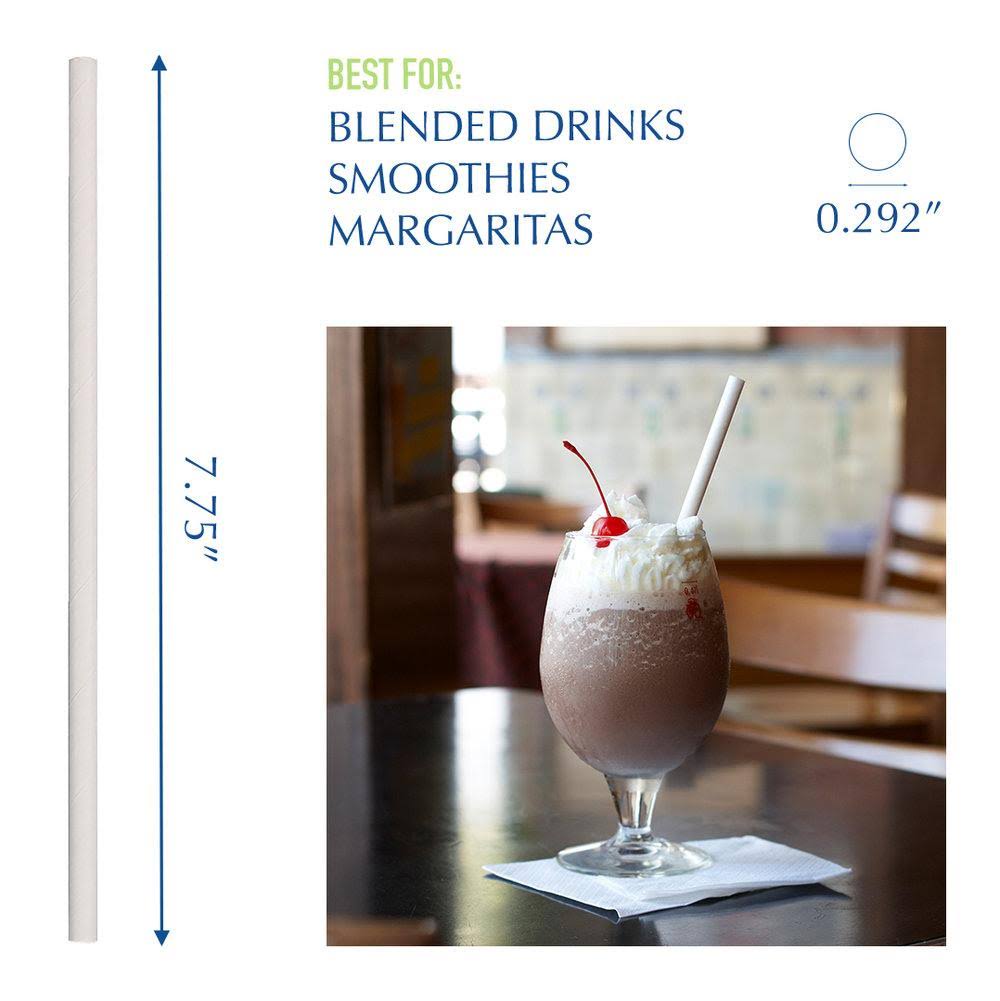 Giant White Wrapped Paper Straw - 2200/Case V34010