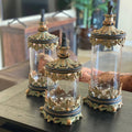 Antiqued Gold 3-Piece Glass Cylinder Canister Set Y647