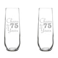 Set of 2 Stemless Glass Champagne Flutes 8.5 oz O156