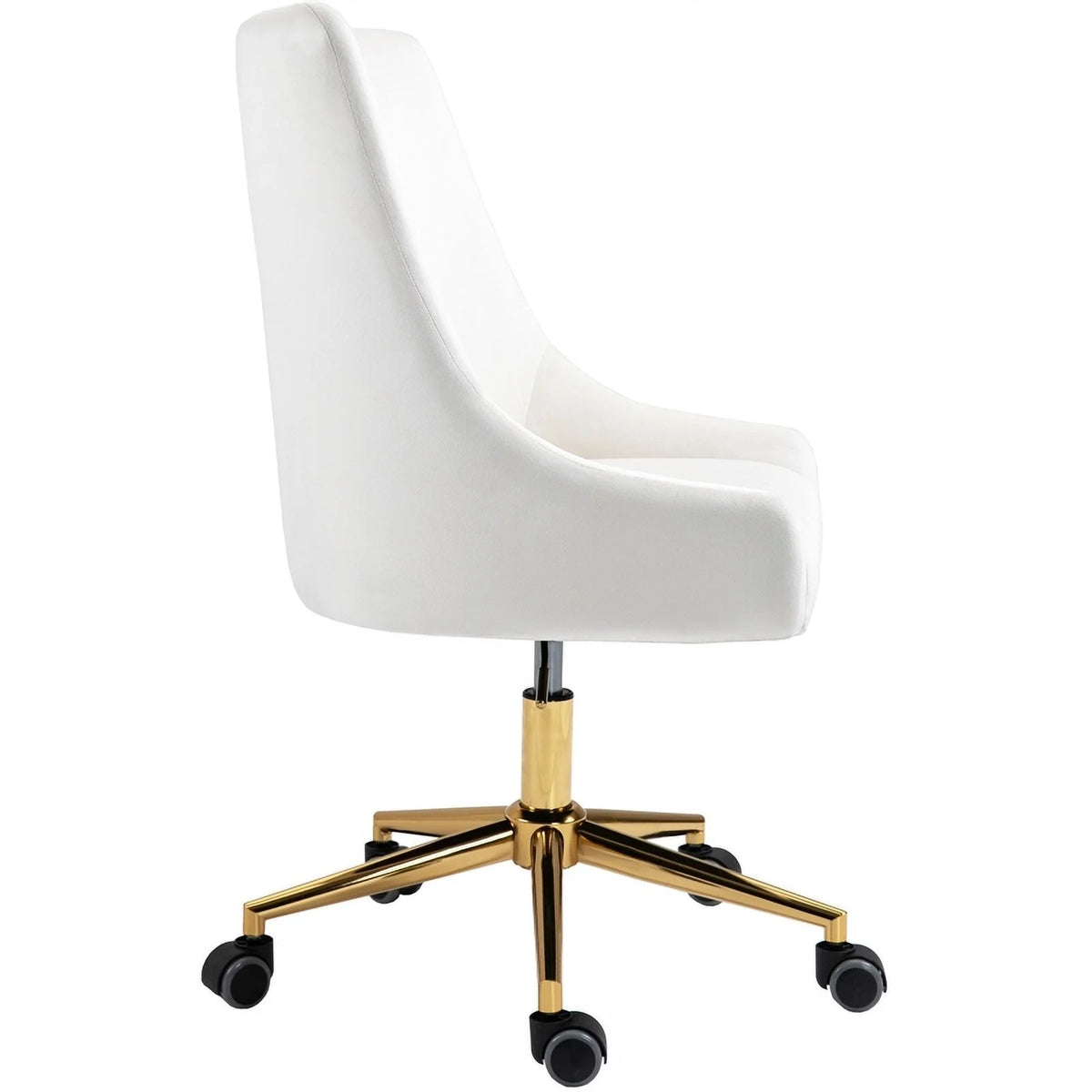 Cream Velvet Swivel Adjustable Office Chair R155