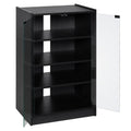 5-Tier Media Stand Cabinet with Adjustable Shelves & Tempered Glass E750587