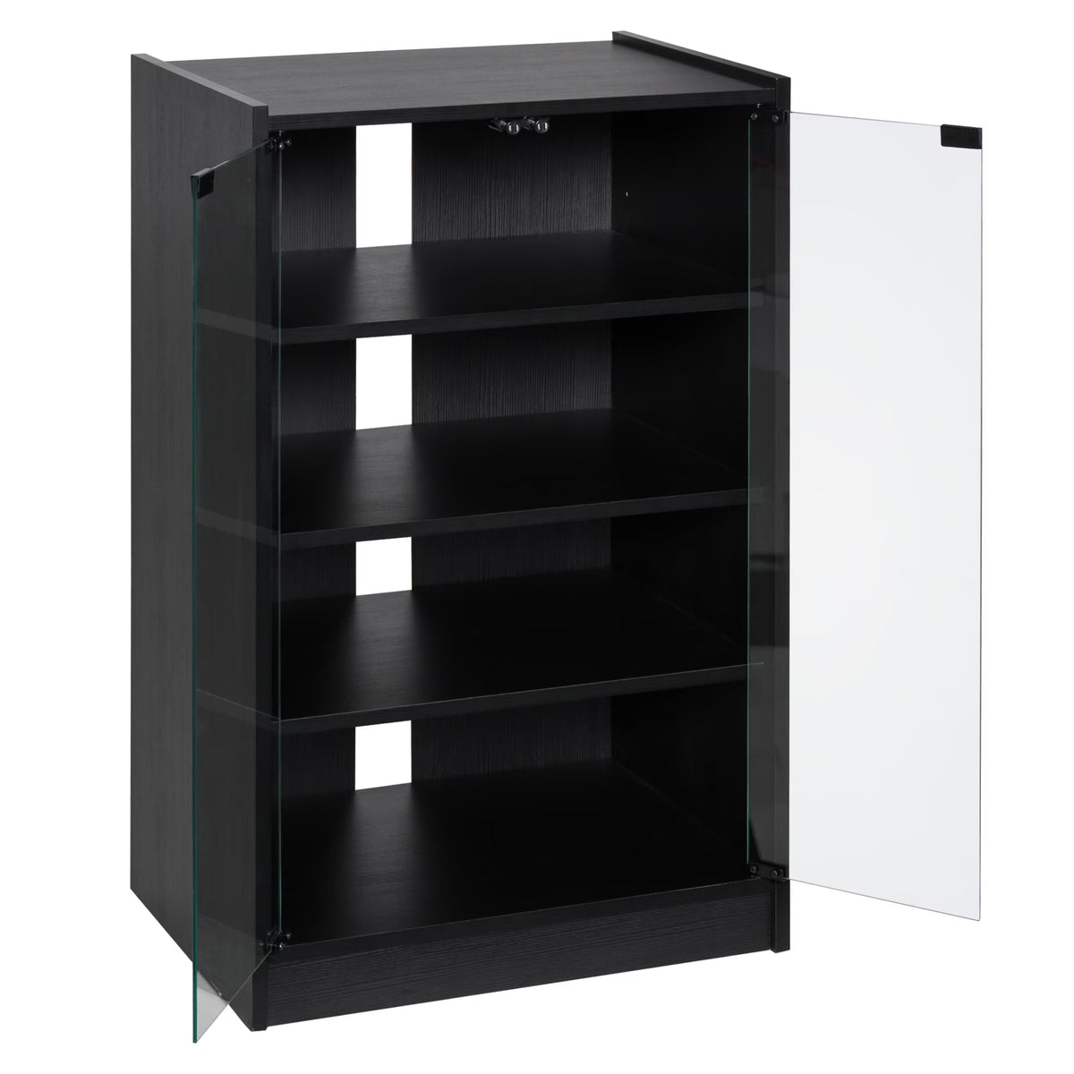 5-Tier Media Stand Cabinet with Adjustable Shelves & Tempered Glass E750587