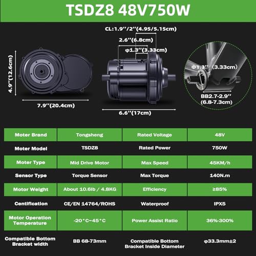 750W Mid-Drive Ebike Conversion Kit D592