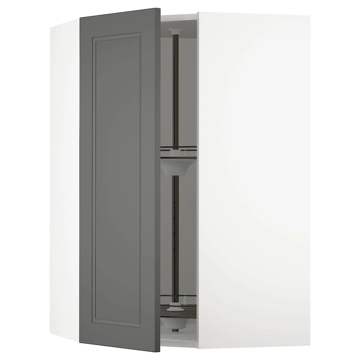 Corner Wall Cabinet with Carousel, White, 26x15x40 D395647