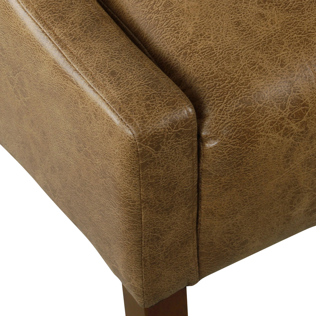 Distressed Brown Faux Leather Accent Chair V470