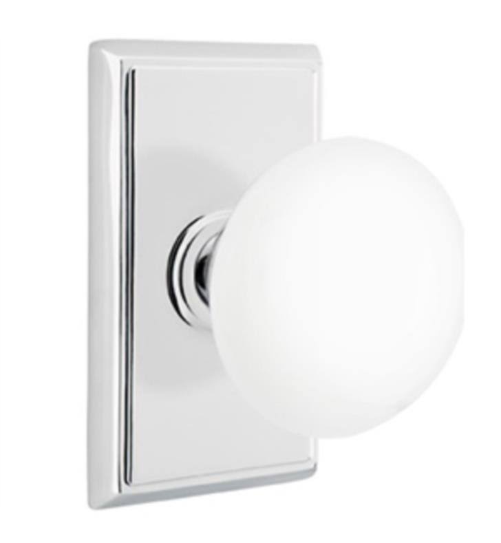 Satin Nickel Privacy Knob with Rectangular Rose A208