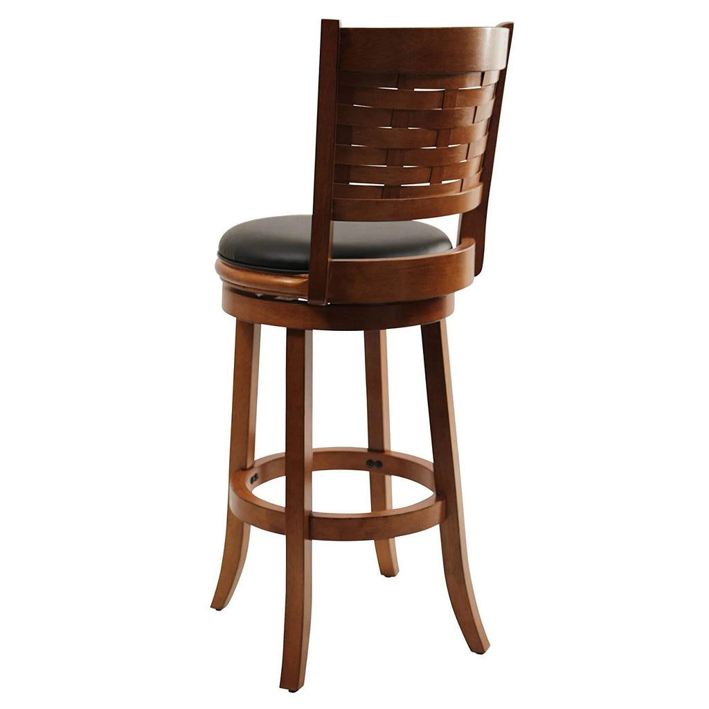 29" Countertop Faux Leather Hardwood Swivel Bar Stool T86385