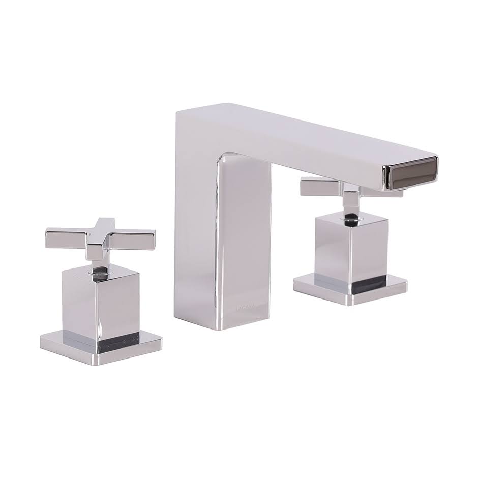 Widespread Bathroom Faucet with Drain Assembly Polished Chrome C989