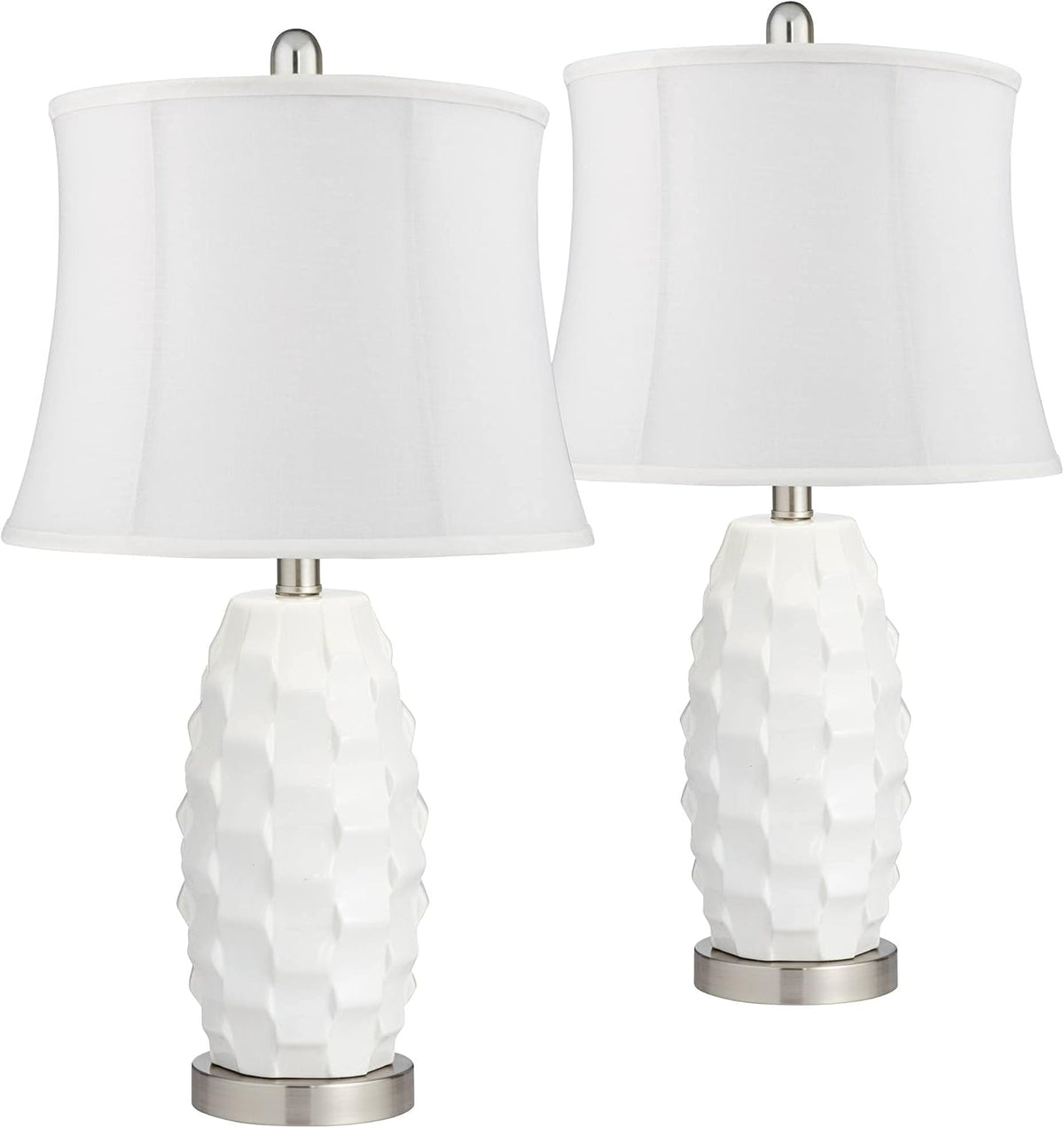 White Ceramic Table Lamps Set of 2 X9940
