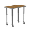 Medium Oak Gray Rectangular Desk with Casters N439