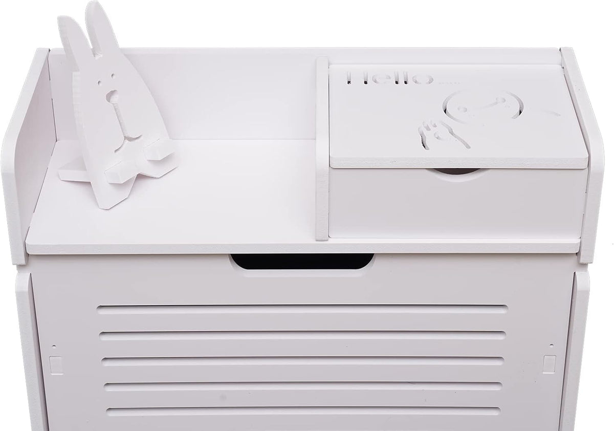 White 2 Tier Narrow Shoe Cabinet K3150