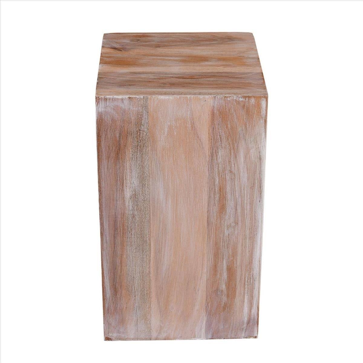 White Square Wooden End Table Z524545