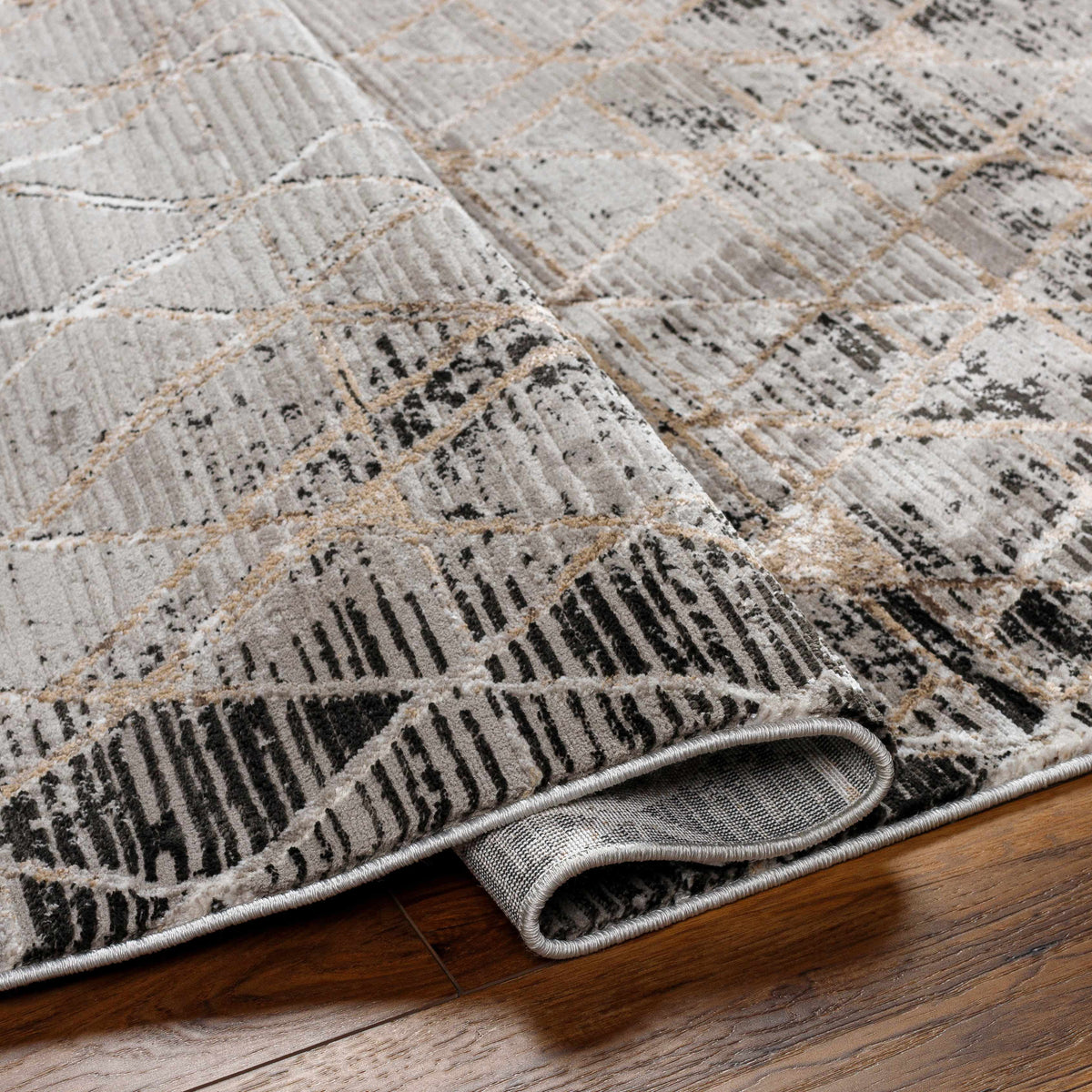 Gray Black 2' x 3' Area Rug F86267