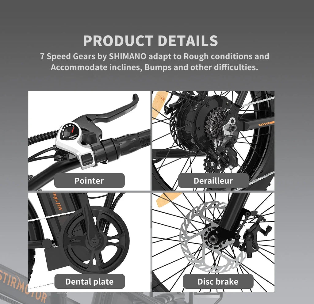 Folding Electric Bike 500W Motor 20" Fat Tire 36V/13Ah Li-Battery Z1771