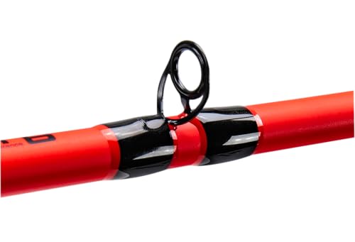 Fluorescent Red Baitcast Reel and Fishing Rod Combo L8377