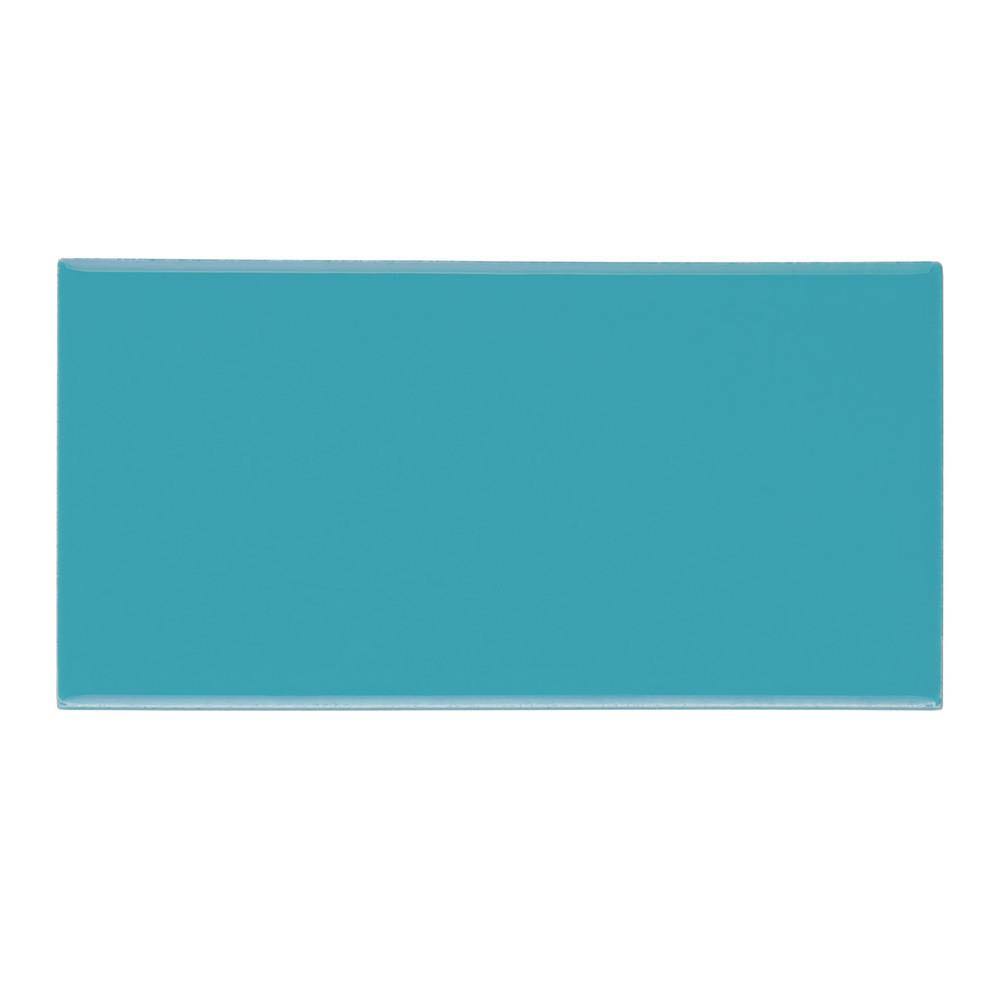 Glazed Ceramic Teal Subway Tile F298