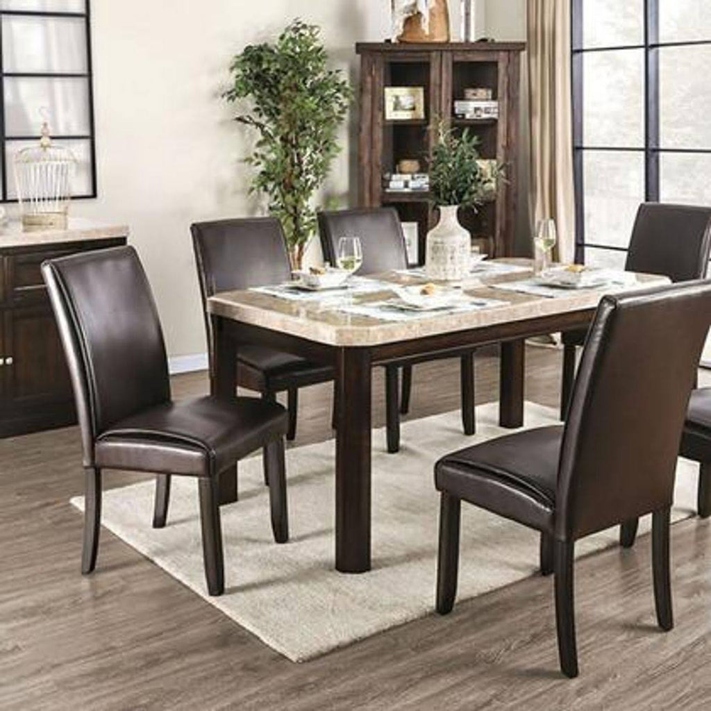White Dark Walnut Dining Table V886965
