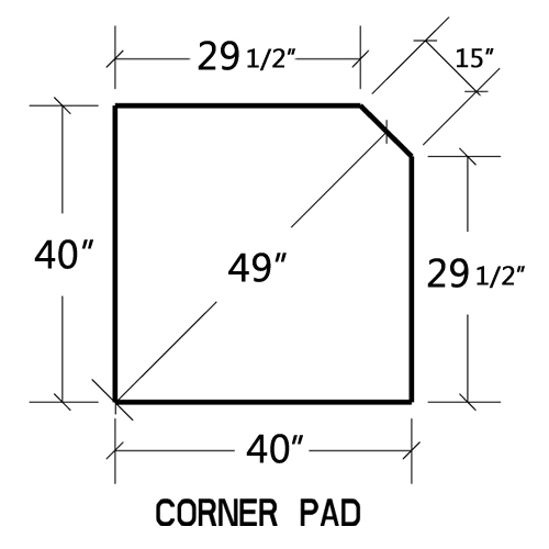40'' x 40'' Corner Hearth Pad T91096
