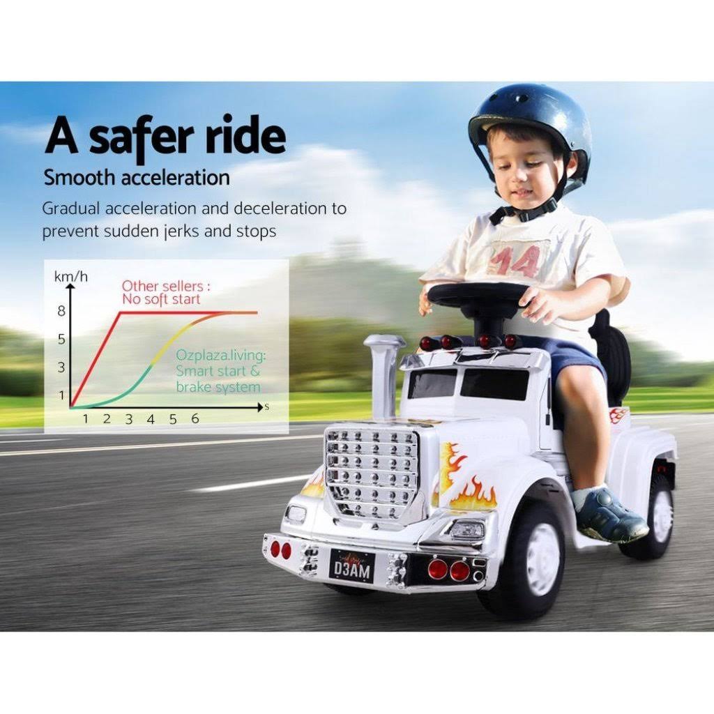 White Ride On Battery Toy Car A2244
