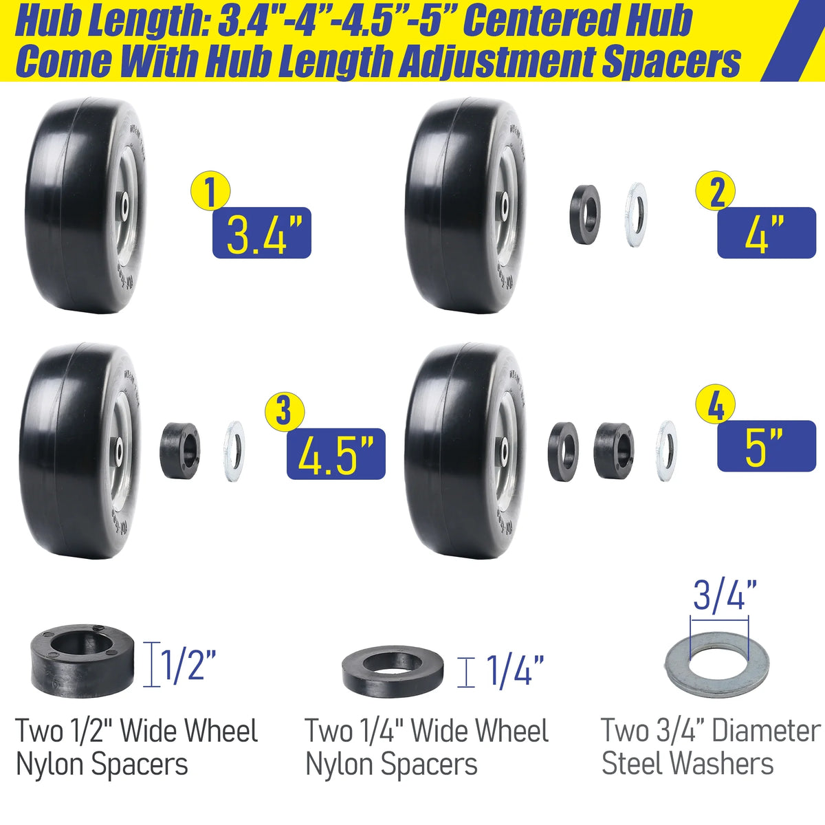 Flat Free Lawn Mower Tire and Wheel L907014