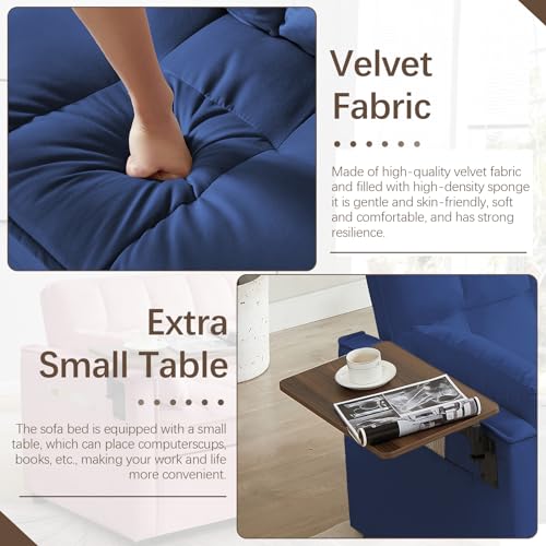 Beige Velvet 3 in 1 Sleeper Sofa Bed F406