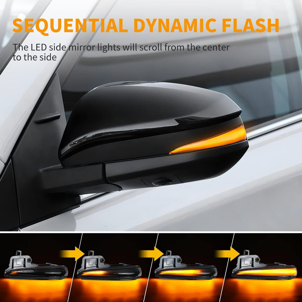 Amber LED Side Mirror Turn Signal Light Indicator Strip Smoked Lens B497