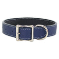 Navy Blue Italian Leather Dog Collar X51281