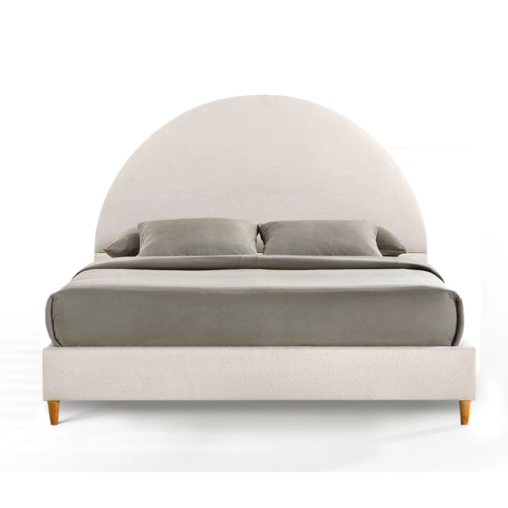 Queen Boucle Arched Headboard Platform Bed M535