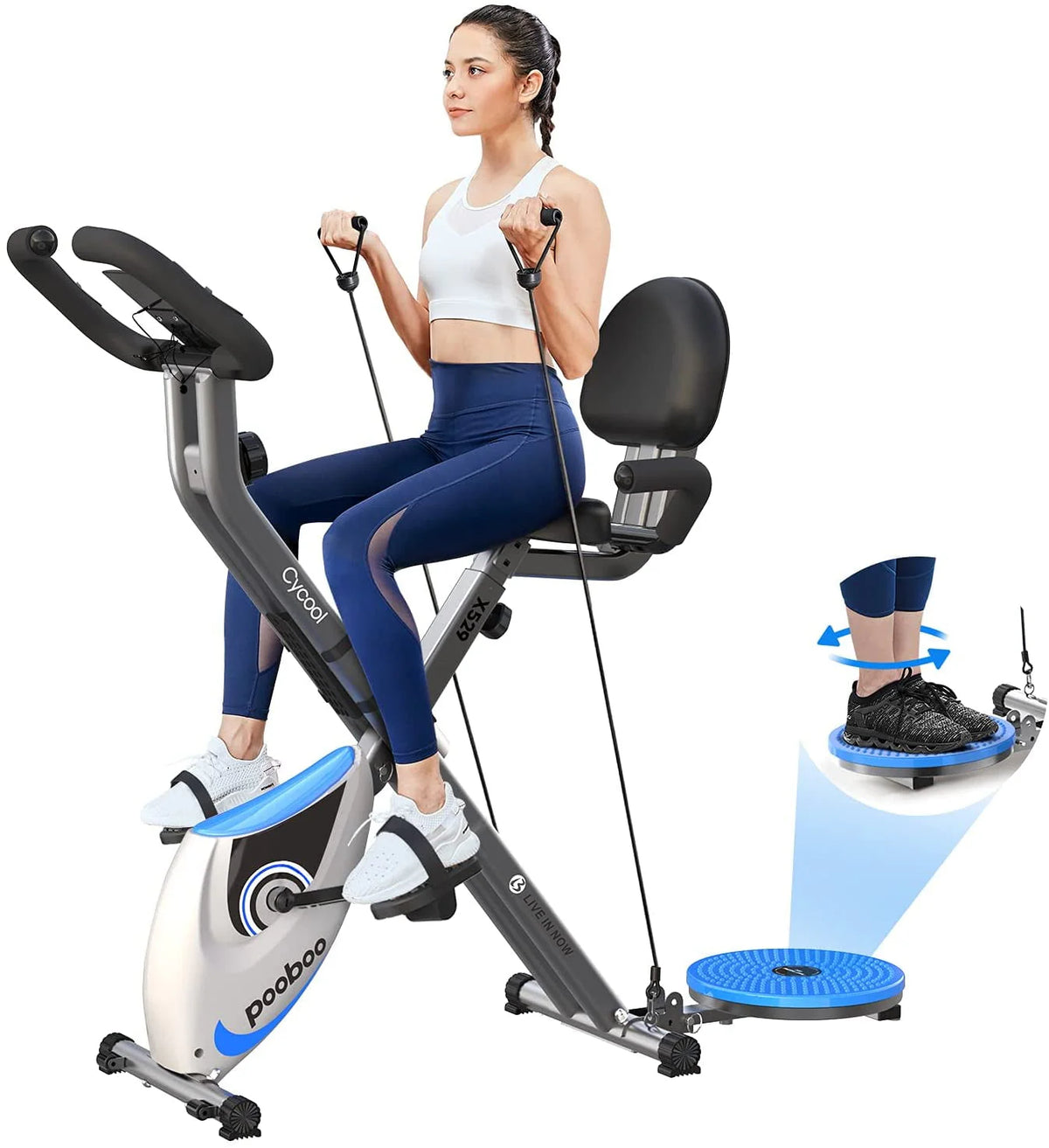 4-in-1 Folding Magnetic Exercise Bike E807
