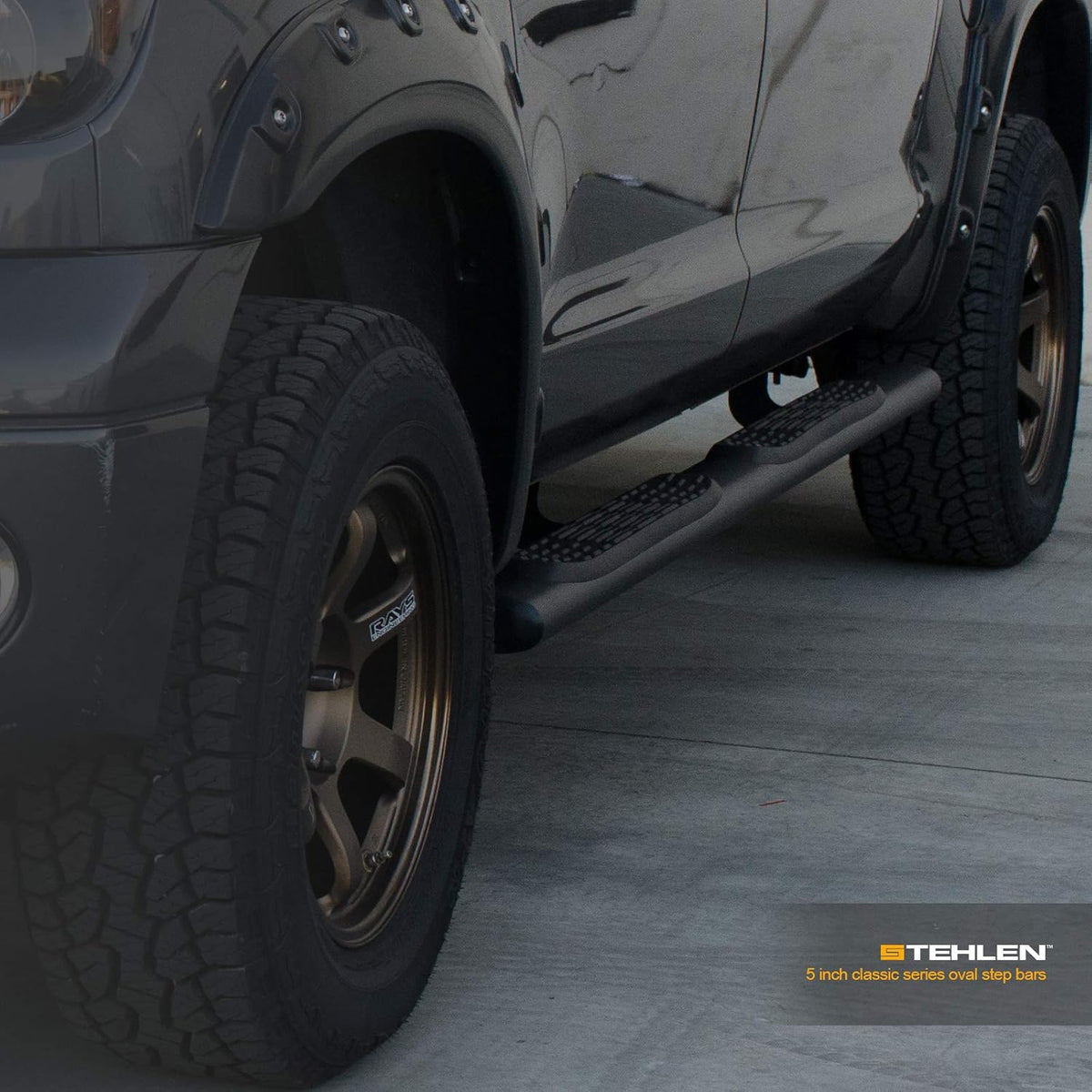 5 Oval Side Step Nerf Bars Matte Black A69021