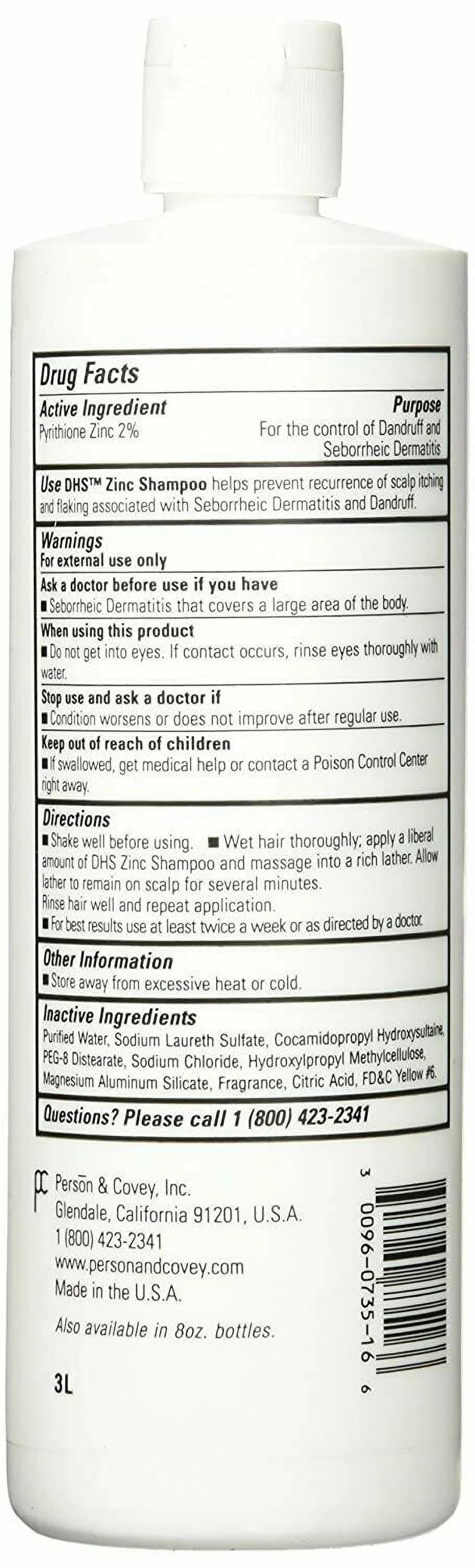 Zinc Therapeutic Shampoo 16 oz D655799