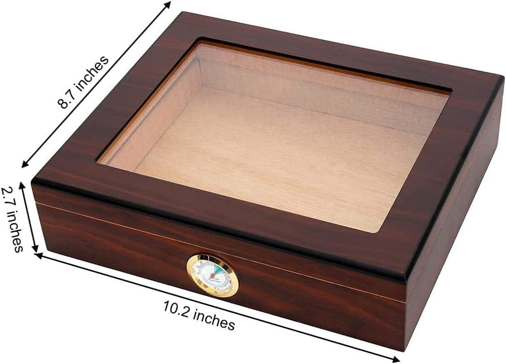 Walnut Spanish Cedar Box with Hygrometer and Humidifier, Pack of 2 C943113