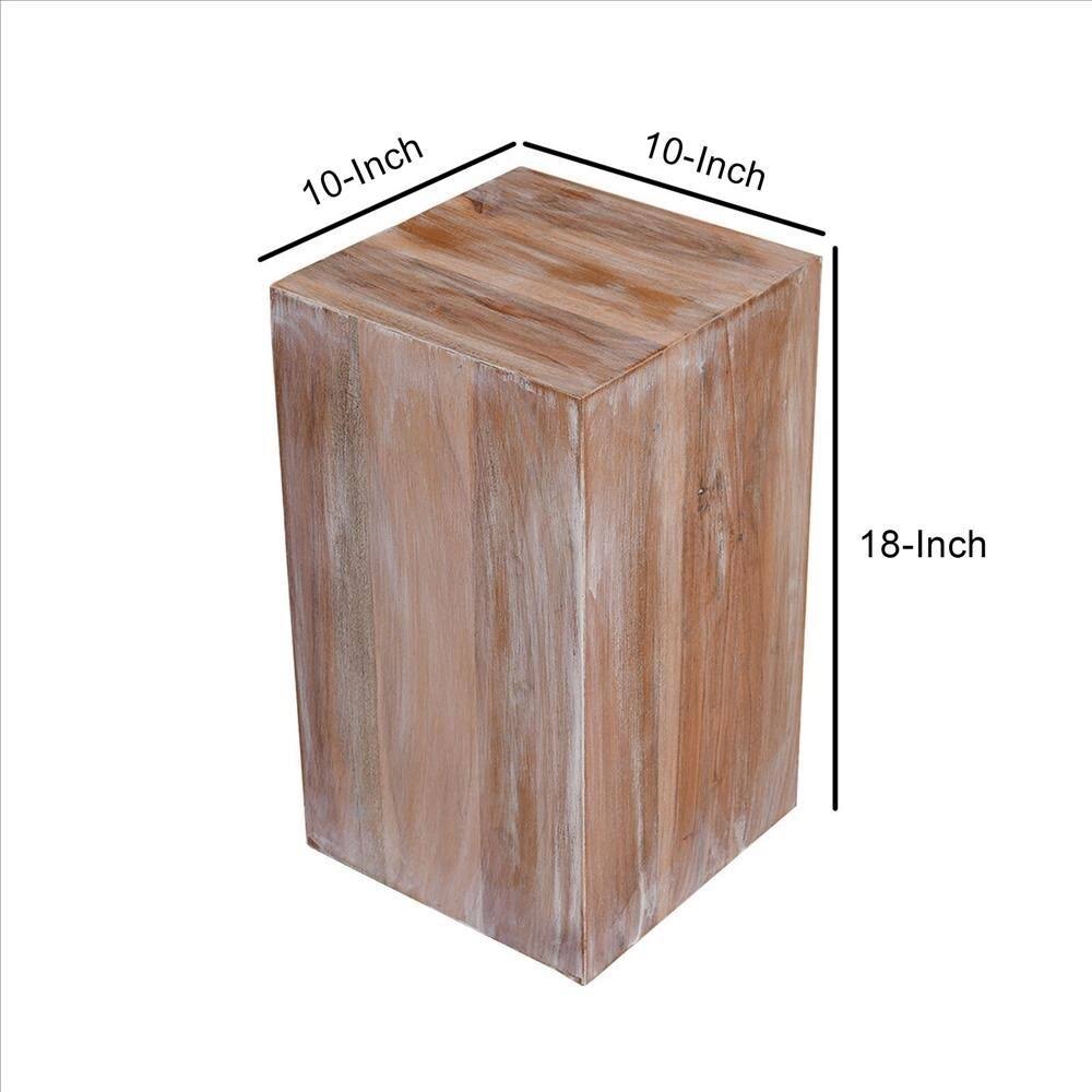 White Square Wooden End Table Z524545