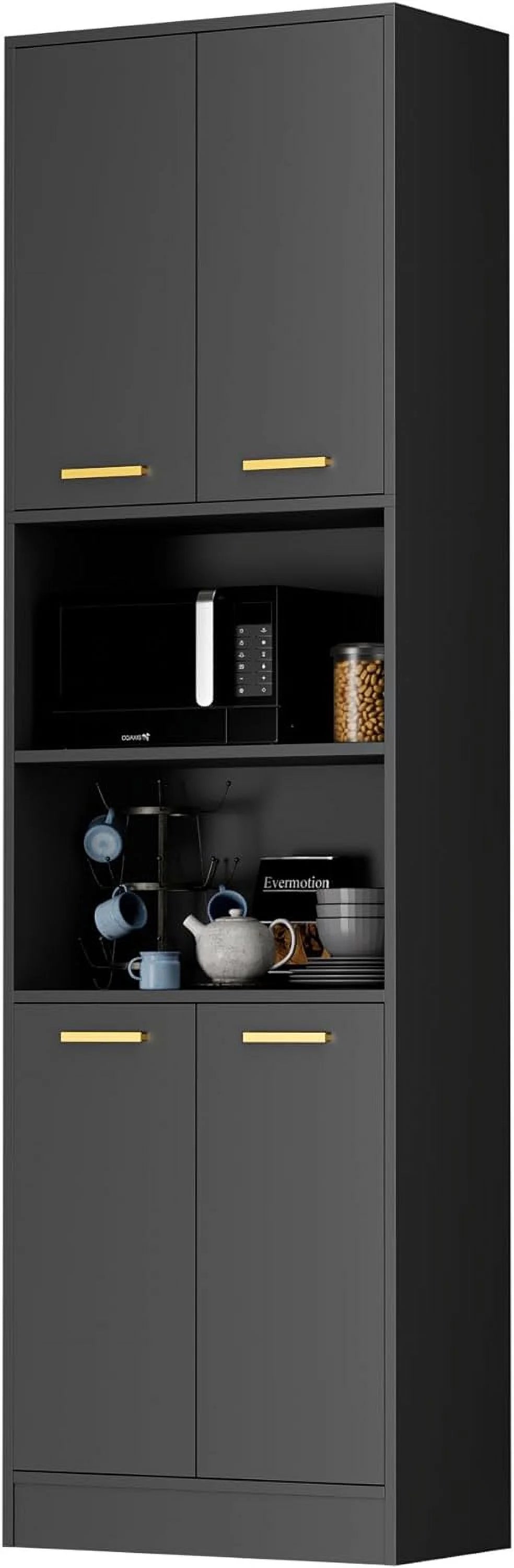 Black Wood Pantry Cabinets I309