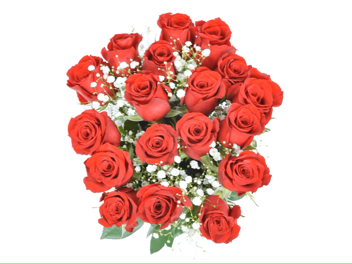 Fresh-Cut Red Roses with Glass Vase M931860
