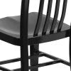 18 Inch Black Galvanized Steel Indoor/Outdoor Dining Chair I61061