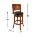 29" Countertop Faux Leather Hardwood Swivel Bar Stool T86385