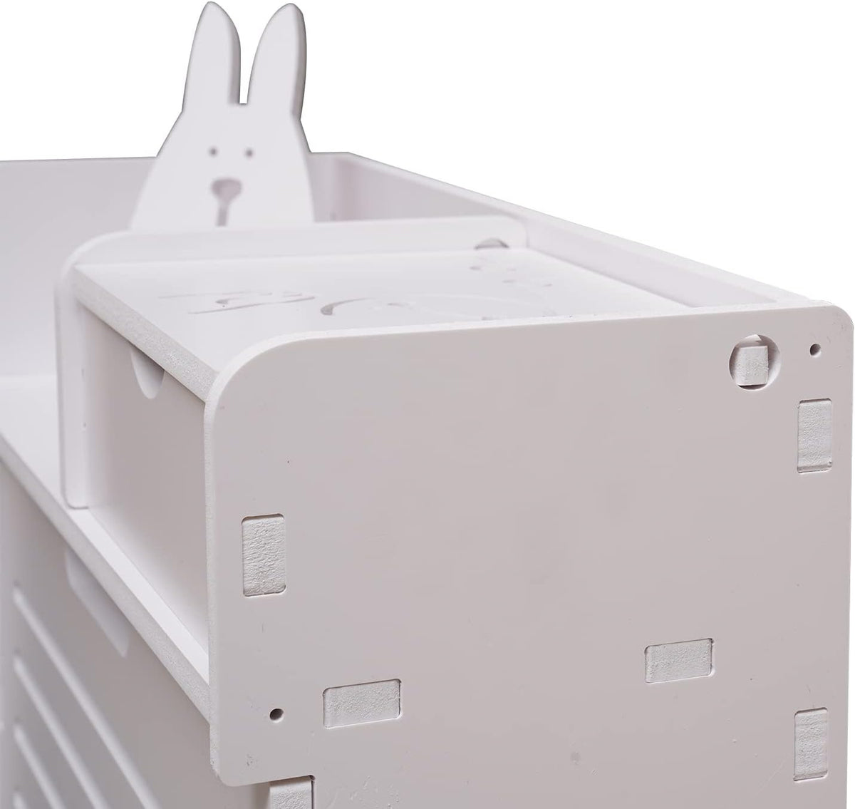 White 2 Tier Narrow Shoe Cabinet K3150