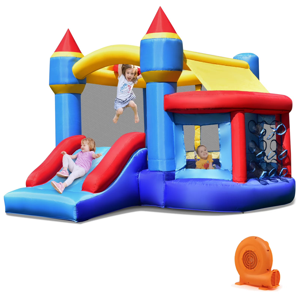 Inflatable Bounce House Castle Slide Bouncer with Basketball Hoop G31124