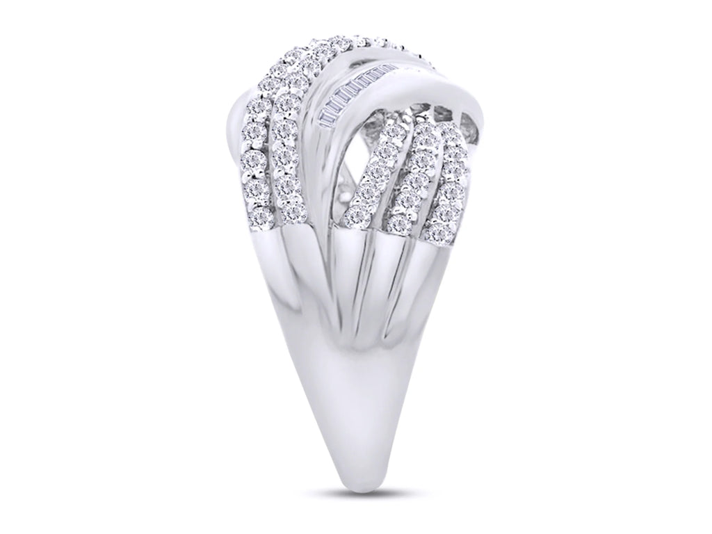 14K Gold Over Sterling Silver Multi-Row Engagement Ring N91366