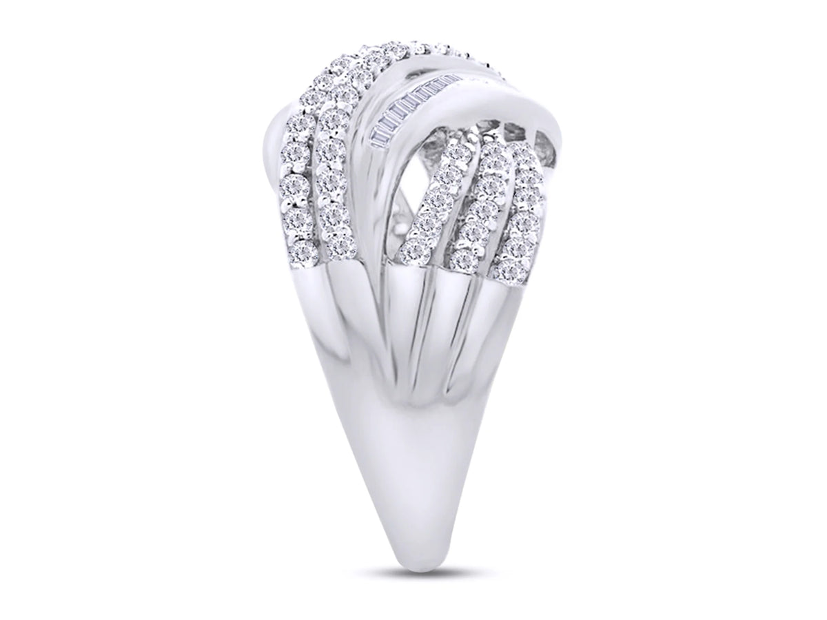 14K Gold Over Sterling Silver Multi-Row Engagement Ring N91366